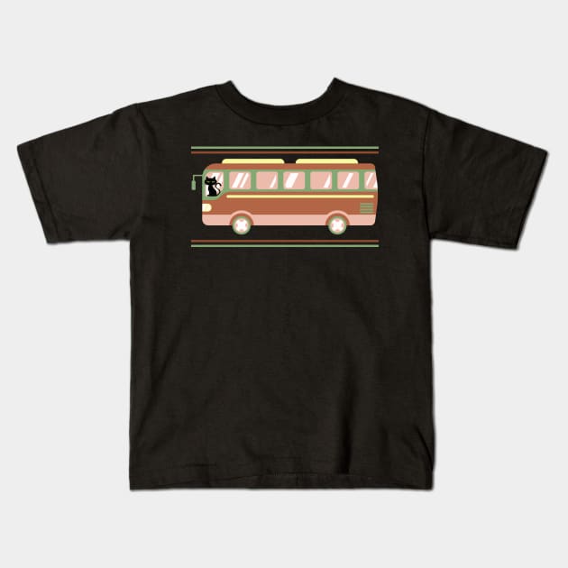 Retro Cat Driving a Bus Mask T-Shirt iPhone Sweatshirt Kids T-Shirt by MalibuSun